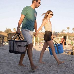 Sac isotherme pliable en polyester grande capacité, sac de pique-nique portable isolé pour la plage, pour aliments - Product Image 2