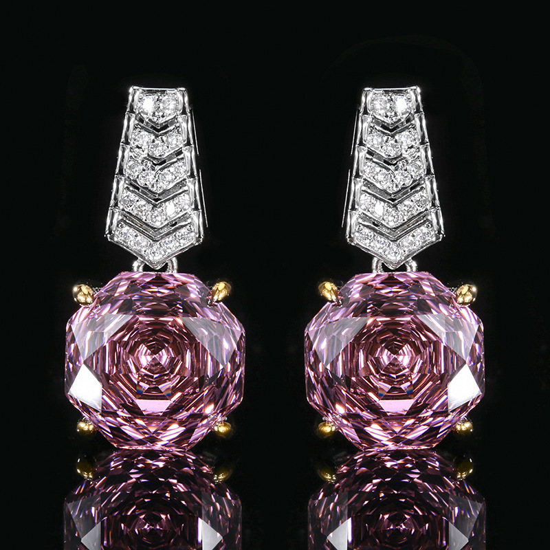 Boucles d'oreilles roses séchées