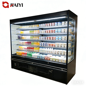 Exhibidor de Verduras con Cortina de Aire para Supermercado, Refrigerador Abierto Multideck para Bebidas, Exhibidor Abierto de Acero Inoxidable para Refrescos - Product Image 2