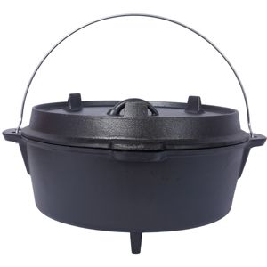 Couvercle de poêle à frire en fonte pré-assaisonnée DB Camping en plein air Pot profond pour cheminée cuisson BBQ cuisson casserole préparation - Product Image 5