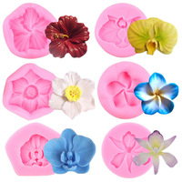 HY Orchidée Fleur Silicone Moule Tulipe Cerisier Fleurs Fondant Moules pour Gâteau Décoration Chocolat Bonbons Argile Résine
