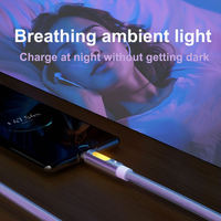 Kabel Data aromaterapi Pd 240W, pengisian cepat, kabel Data ganda tipe C bernapas