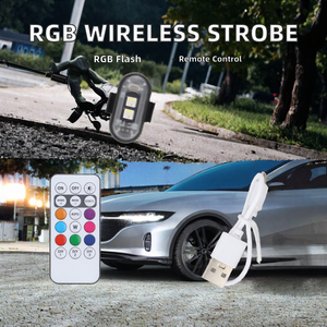 ไฟตกแต่งไร้สาย รีโมทคอนโทรล ไฟสโตรบขนาดเล็ก ไฟเตือน RGB สำหรับรถยนต์ จักรยานยนต์ - Product Image 2