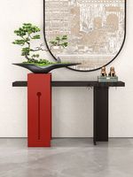 Nouvelle table console d'entrée de style chinois, table console artistique classique en bois massif, murale, simple, armoire décorative