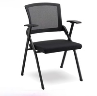 Chaise de bureau moderne pliable noire pour personnel exécutif, étudiants, en tissu maillé, mobilier de bureau de haute qualité, chaise de conférence et de formation