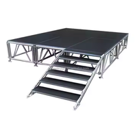 Scène de concert portable en alliage d'aluminium, capacité de charge 750 kg, cadre carré, contreplaqué antidérapant, certifiée CE TUV, montage rapide