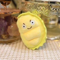 Peluche Durian de 4 pouces avec porte-clés métallique et picots doux pour la Saint-Valentin et la décoration de sac