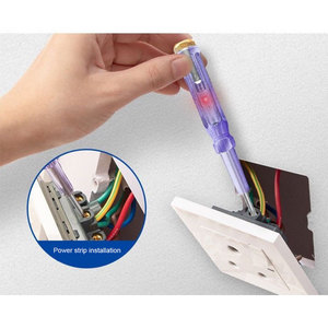 Stylo testeur de tension transparent classique, tournevis de test électrique portable pour la détection des fils sous tension/neutres - Product Image 2