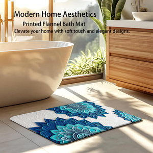 Luxury <strong>Blue</strong> Teal Mandala <strong>Bath</strong> <strong>Mat</strong> Ultra Absorbent Non Slip Rug Modern Hotel Bathroom Floor Decor Quick Dry Water Soaking <strong>Mat</strong> - Product Image 2
