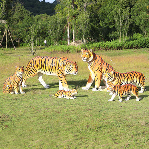 야외 맞춤형 유리섬유 수지 호랑이 조각상 - 정원, 조경, 파티 동물 장식 전시용 - Product Image 1