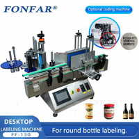 Applicateur d'étiquettes automatique de haute qualité pour bouteilles, pots et boîtes en plastique et en métal / Machine d'étiquetage de bureau