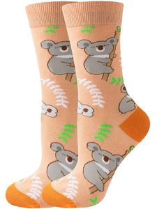 Chaussettes en coton tricotées à motif animalier fantaisie et amusant pour femmes, nouveauté mode, mignonnes, longues, à motifs de fruits, vente en gros - Product Image 4