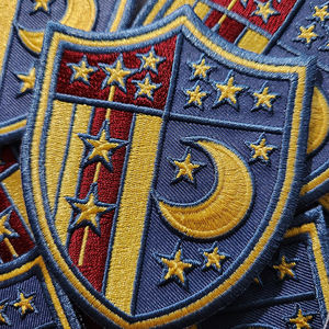Хит продаж, геральдическая нашивка, 3D железо на лунных звездах, щит, вышивка, нашивка, жакет - Product Image 5