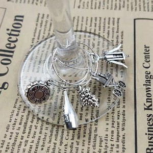 <b>Wine</b> <b>Charms</b> Set Silver Tone Food Shape Wedding Party Decorations For Jewelry Making Craft Supplies 12Pcs - Product Image 3