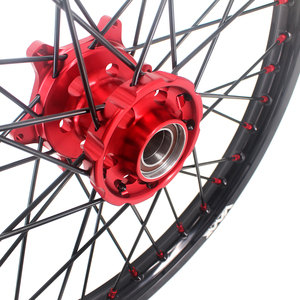 Ensemble de jantes de moto KKE Enduro Motocross pour <span class=keywords><strong>Gas</strong></span> <span class=keywords><strong>Gas</strong></span> <span class=keywords><strong>EC</strong></span> <span class=keywords><strong>250</strong></span> 300 MC <span class=keywords><strong>250</strong></span> <span class=keywords><strong>2021</strong></span>-2024 Moyeu rouge Jante noire - Product Image 4