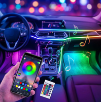 Kingshowstar Nouvelle Lumière d'Ambiance Universelle Symphonie Arc-en-ciel RVB Couleurs Rêveuses pour Intérieur de Voiture 12V LED+ABS