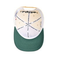 Casquette de baseball brodée personnalisée bicolore crème-vert avec broderie figurative, visière large, unisexe, style snapback, fourniture en gros OEM