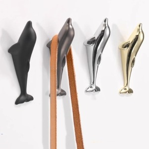 Dolphin Wall Hooks Adhesive No Drilling Required Novelty Coat Rack Decorative Animal Shape Easy Install - Product Image 2