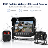 Système de caméra AI BSD 4CH 1080P avec moniteur IPS étanche AHD 7 pouces et buzzer d'alarme pour excavatrice/tracteur de construction