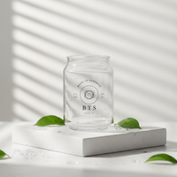 Bouteilles en plastique transparent jetables en forme de canette avec couvercles, qualité alimentaire, personnalisables pour café glacé, smoothies, boissons