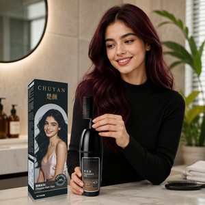 Tinte para el Cabello con Fragancia de Marca Privada OEM, 100 ml, Color Negro Intenso, Aplicador con Peine, Nutritivo, Gran Venta - Product Image 5