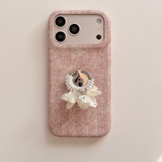 Exquisite Niche Creative Pearl Ring Holder Phone case for iPhone 17 17 Pro Max iPhone 16 Pro Max Anti-drop Phone case