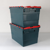 Conteneur empilable et emboîtable Gisco pour entrepôt industriel, 60L 68L, caisse en plastique réutilisable, boîte solide avec code-barres, écologique