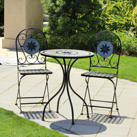 Ensemble de meubles de jardin en mosaïque métallique, ensemble de jeu de bistrot, ensemble de meubles de massage de bureau pliables, ensemble de meubles de jardin pliables, table et chaises de salle à manger