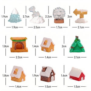 Ornements en résine peints à <span class=keywords><strong>la</strong></span> main style Cottagecore, figurines enneigées, maisons de Noël chaleureuses pour cadeaux de Noël, décoration d'intérieur hivernale, modèle - Product Image 2