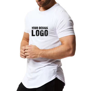 T-shirt de sport pour homme à manches courtes raglan en coton 100% avec logo personnalisé, coupe ajustée décontractée, musculation, fitness, sport, t-shirts pour homme - Product Image 1