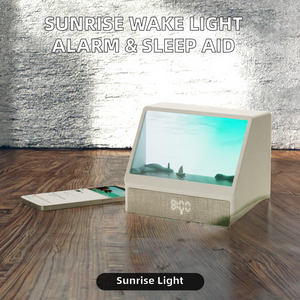 Réveil lumineux Sunrise avec <span class=keywords><strong>bruit</strong></span> blanc, aide au sommeil, haut-parleur Bluetooth, veilleuse Early Bird, design moderne LED pour la maison, télécommande - Product Image 2