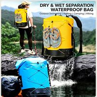 Sac à dos étanche pour sports nautiques en plein air, système de cordon élastique à fermeture rapide pour la randonnée, le camping, la randonnée en rivière