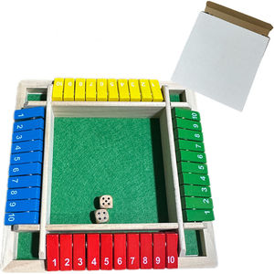 Jeu de dés en bois 2-en-1, jeu de société familial amusant, échiquier multicolore, jeu de nombres, idéal pour les réunions de famille - Product Image 3