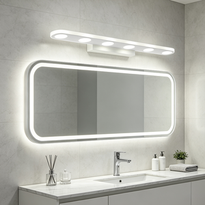 Modern LED Wall Lamp Aluminum Body White Rectangular 3500K Warm White <b>Bathroom</b> Lighting Surface Mounted - Product Image 1