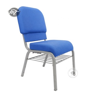 Nội thất nhà hát Nigeria xếp chồng lên nhau kim loại Auditorium Ghế Nhà thờ với cuốn sách túi và kệ lưu trữ - Product Image 2