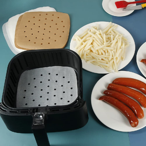 Antiadherente de <span class=keywords><strong>doble</strong></span> cara para <span class=keywords><strong>Airfryer</strong></span> Liner Horno Microondas Cesta de vapor de bambú para alimentos para galletas y pan - Product Image 4