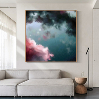 Peinture murale abstraite sur toile acrylique faite à la main, personnalisable en gros, décoration moderne pour la maison, image de ciel étoilé vaste