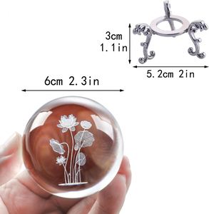 OEM/ODM Bola de Cristal Grabada con Láser 3D 8x8x8cm Color Arcoíris Base de Metal Directo de Fábrica para Decoración de Árbol de Navidad Uso en Interiores - Product Image 2