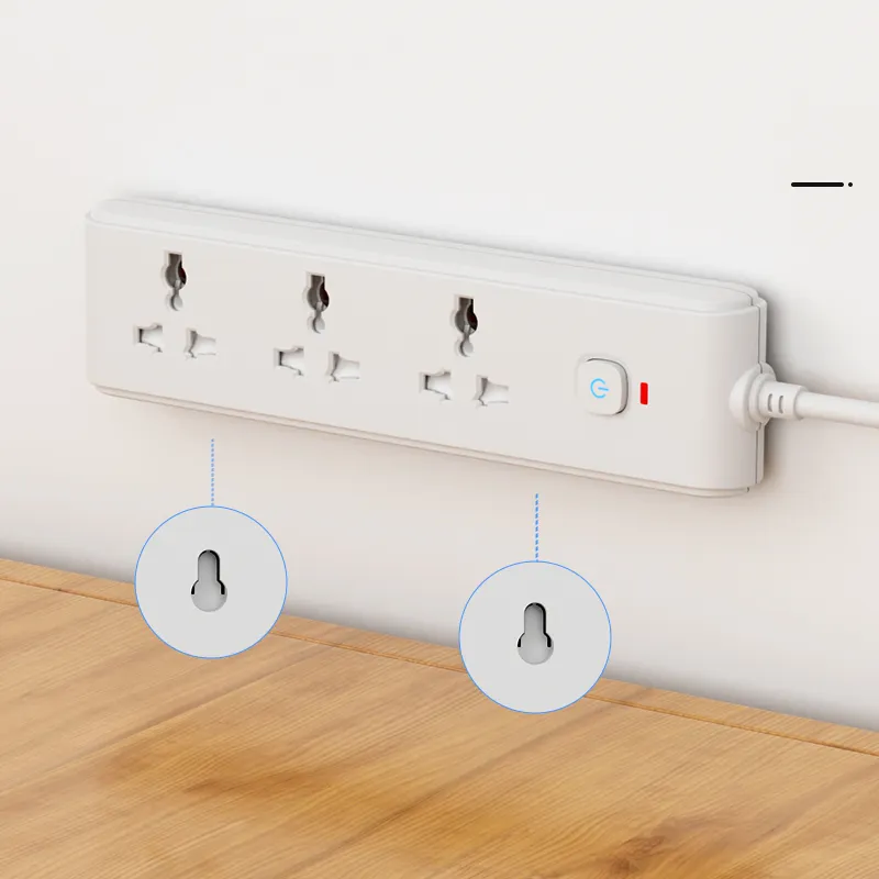 Regleta protectora de sobretensión de pared al por mayor con enchufe de extensión de alimentación universal USB para dormitorio de oficina en casa