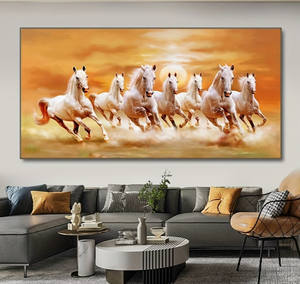 Peinture sur toile moderne de chevaux blancs au galop, affiche murale à suspendre, impression d'art mural <span class=keywords><strong>pour</strong></span> la décoration de la <span class=keywords><strong>maison</strong></span>, du salon - Product Image 3