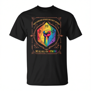 Camiseta Lgbt D20 Dice Pride Fist, unisex, manga corta, cuello redondo, promocional para adultos - Product Image 3