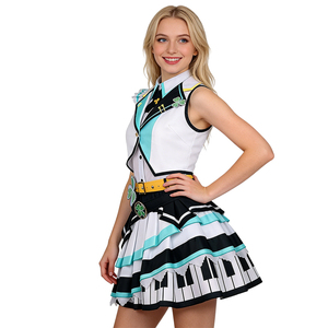 Traje de actuación musical para mujer con temática de piano, de origen de fábrica, para línea de producción de vestuario de espectáculos. - Product Image 2