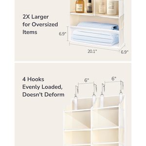 <b>Over</b> <b>The</b> <b>Door</b> Organizer 20 Pockets Beige Hanging Storage For Bathroom Baby Products Heavy Duty <b>Hook</b> Type Neatening Rack - Product Image 6