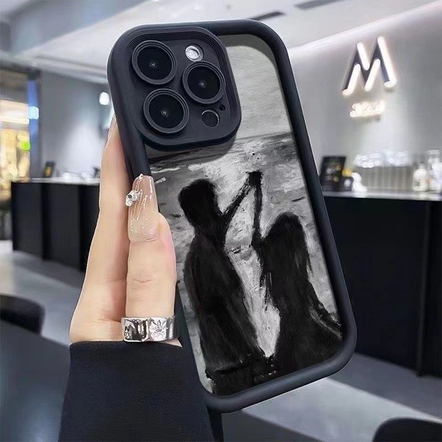 Luxury Design Sea Scenery Personality Frosted Shockproof Cover Romance Boy Girl Phone case for iPhone 16 15 17 Pro Max 14 13 12
