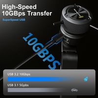 Câble de transfert de données Alvin's Cables ultra-flexible USB-C 3.2 10 Gbit/s à angle droit avec gaine tressée et contrôle de la livraison d'alimentation