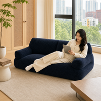 Niedriger Mindestbestellwert: Sitzsack-Sofa-Set, komprimierter Bodenstuhl, verpackt, minimalistisches, großes Doppelkissen-Möbelstück für die Familien-Lounge im Innenbereich