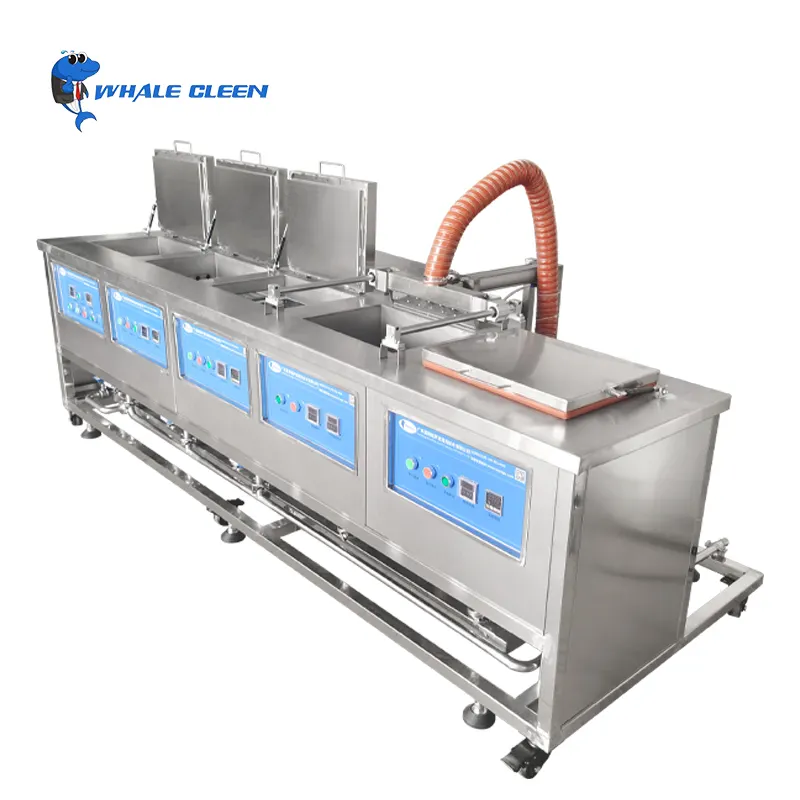 Blue Whale mesin pembersih ultrasonik, pembersih ultrasonik multifungsi lima tangki industri 28Khz atau 40khz