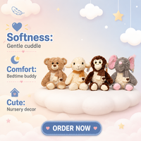Peluche en coton en forme d'éléphant avec fonction anti-stress, poupée pour enfants en tissu super doux