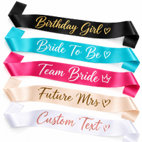 Ruban personnalisé en satin vierge multicolore avec logo et texte, accessoire de fête pour mariages, enterrements de vie de jeune fille et événements de remise des diplômes