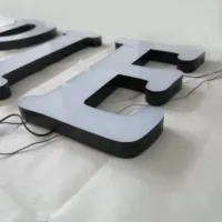 Enseigne lumineuse LED 3D personnalisée en acrylique GFace homologuée CE, étanche, à éclairage frontal, pour la décoration de vitrines sur le marché européen